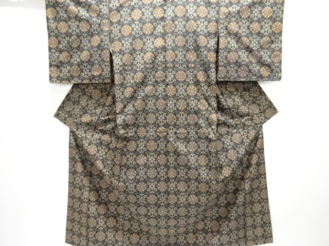 JAPANESE KIMONO / MURAYAMA OSHIMA TSUMUGI / WOVEN ARABESQUE FLOWER